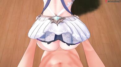 Odette Destroyed By Deepthroat And Rough Sex At The Theater Genshin Impact Hentai Parody