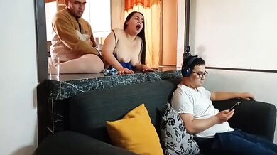 I Destroyed My Curvy Stepmom With Hard Rough Sex While My Cuckold Watched From The Living Room Sofa