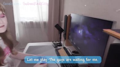 Destroyed Gushing Sloppy Blowjob Redhead Slut Submits To My Cock Gamer Girl
