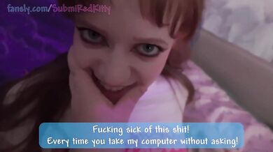 Destroyed Gushing Sloppy Blowjob Redhead Slut Submits To My Cock Gamer Girl