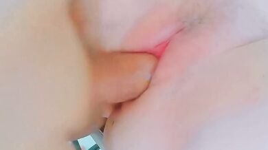 Pink Pussy Cameltoe Squat Standing Masturbation Guided By Him Tight Innie Closeup