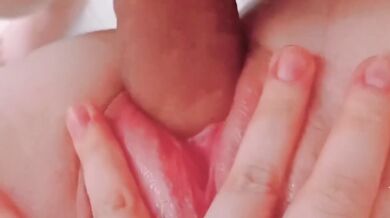 Pink Pussy Cameltoe Squat Standing Masturbation Guided By Him Tight Innie Closeup