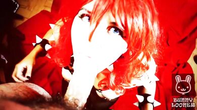 Bowsette Destroys You POV Blowjob Gushing Cumshot Big Tits Latina Leather Redhead
