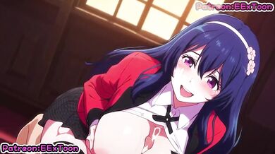 Kakegurui Hentai Anime Hanatemari Tsuzura Big Tits Blowjob Cumshot By eextoon