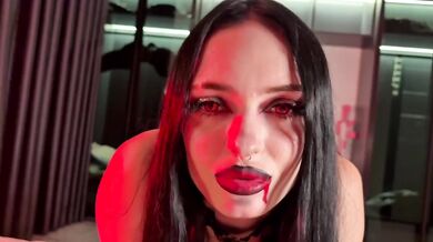 Hungry Vampiress Grants Last Wish Throat Ass Fuck for Cutie