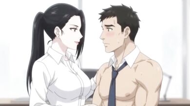 Office secretary seduces boss for anal blowjob and squirt while fucking with stockings