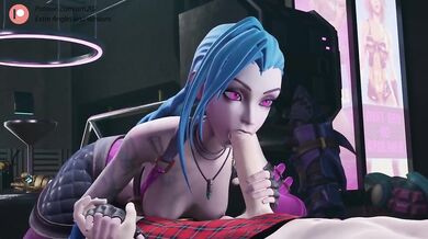 Jinx League of Legends Destroyed with Deepthoat Blowjob Handjob