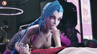 Jinx League of Legends Destroyed with Deepthoat Blowjob Handjob