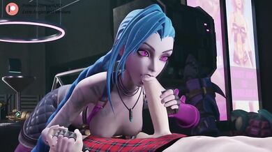 Jinx League of Legends Destroyed with Deepthoat Blowjob Handjob