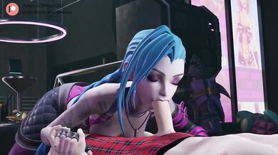 Jinx League of Legends Destroyed with Deepthoat Blowjob Handjob