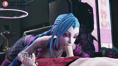 Jinx League of Legends Destroyed with Deepthoat Blowjob Handjob