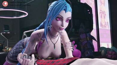 Jinx League of Legends Destroyed with Deepthoat Blowjob Handjob