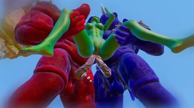 Destroyed Double Anal Squirting Monster Furry Threesome Rough Black