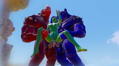 Destroyed Double Anal Squirting Monster Furry Threesome Rough Black