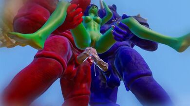 Destroyed Double Anal Squirting Monster Furry Threesome Rough Black