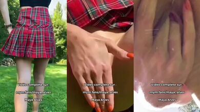 French Schoolgirl Squirt in Park Public Masturbation