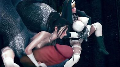 Wicked Sisters Pact With Devil Destroyed By Huge Cock And Gushing Creampie
