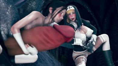 Wicked Sisters Pact With Devil Destroyed By Huge Cock And Gushing Creampie