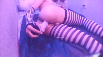 Cute Femboy Getting Filled in Cuddle Position Sloppy Creampie Leaking