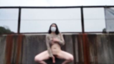 Bold Japanese Mom Masturbates With Dildo On Highway Standing Outside Exposed