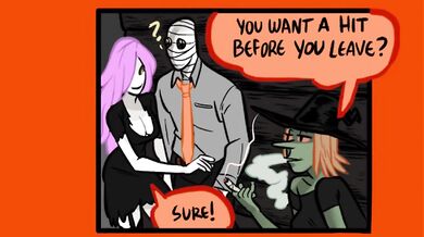 Halloween Party Vampire Babe Destroyed Gushing Choked Cartoon Comic Dub Verified Couples Slipshine