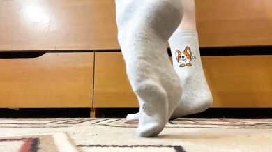 Cute Socks Destroyed By Feet Worship Gushing White Toes