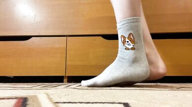 Cute Socks Destroyed By Feet Worship Gushing White Toes