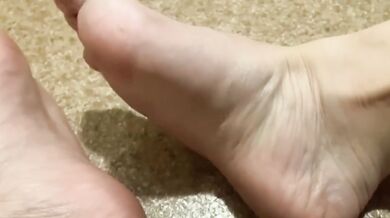Dirty White Socks And Feet Destroyed After Long Day For Soles Worship
