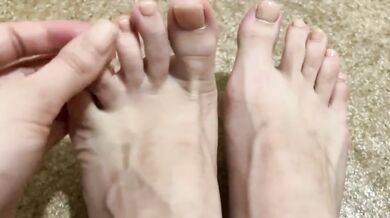 Dirty White Socks And Feet Destroyed After Long Day For Soles Worship