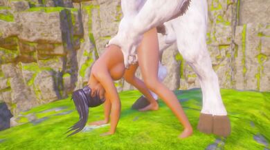 Olivia Furry Beast Destroys Tight Pussy and Ass with Massive Horse Cock Rough Bukkake Anal Gushing 60FPS