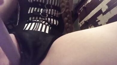 Petite Teen in Corset Playing with Vibrator Toy G String Moaning Squirt Solo Female Verified Amateur