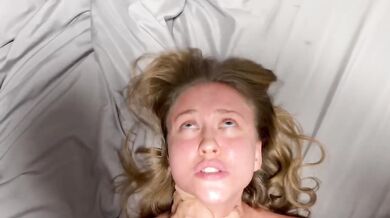Blonde Petite Stepsister Gives Blowjob And Pussy Shots With Big Dick