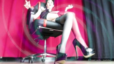 Sweet Lucifer Giantess Mistress Goddess Chokes Your Small Dick Dangling Feet
