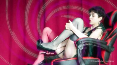 Sweet Lucifer Giantess Mistress Goddess Chokes Your Small Dick Dangling Feet