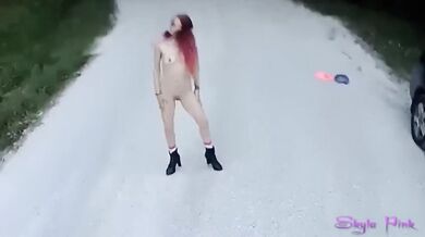 Skyla Pink Emo Goth Voyeur Public Stripping Slut Wife Naked