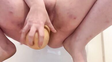 Nasty BBW Milf Destroyed Squash With Extreme Fisting And Weird Object Insertions