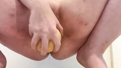 Nasty BBW Milf Destroyed Squash With Extreme Fisting And Weird Object Insertions