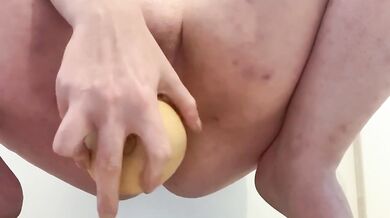 Nasty BBW Milf Destroyed Squash With Extreme Fisting And Weird Object Insertions