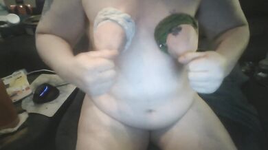 Binding My Udders - Tying Up My Saggy Tits and Slapping Them In Self BDSM