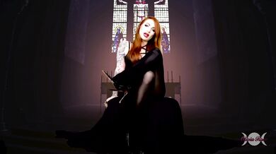 Unholy Executrix Femdom POV Demon Girl Pantyhose Tease High Heels Stiletto Heels Red Head Religious Blasphemy Tattoo Crossed Legs Free Preview