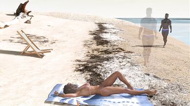 Black Cock Ruins Married Wife on Public Beach in BBC Group Orgy