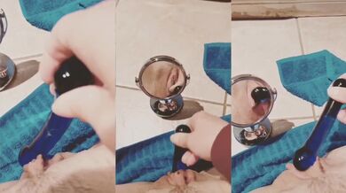 Brunette French Exclusive Solo Masturbation Mirror Close Up Pussy Pulsating Orgasm HD