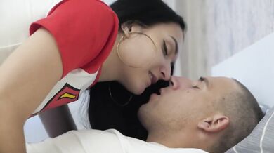 Step Daughter Destroyed Daddy With Gushing Tongue Kissing