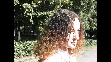 Brunette Babe Provokes Public Fuck With Desperate Pee Dance Strip