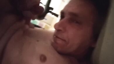 Solo Male Jerk Off Destroyed Gushing Cum in Own Mouth Eating Own Cum