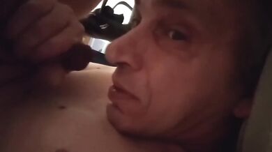 Solo Male Jerk Off Destroyed Gushing Cum in Own Mouth Eating Own Cum