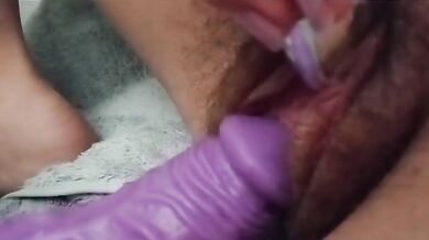 Hairy Pussy Destroyed By Vibrator Squirt Solo Orgasm