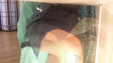 Horny Teen Masturbating in Short Dress Caught Fingering Wet Pussy Real Orgasm