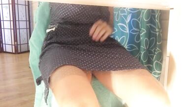 Horny Teen Masturbating in Short Dress Caught Fingering Wet Pussy Real Orgasm
