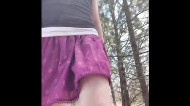 Public Exhibitionist Masturbation Destroyed Gushing Caught Naked In The Woods